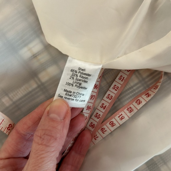 Ivory Multicolor Plaid Oversized Single Button Blazer by SO - Picture 10 of 10